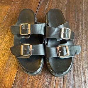 Steve Madden - Kids - Black Double Buckle Sandals